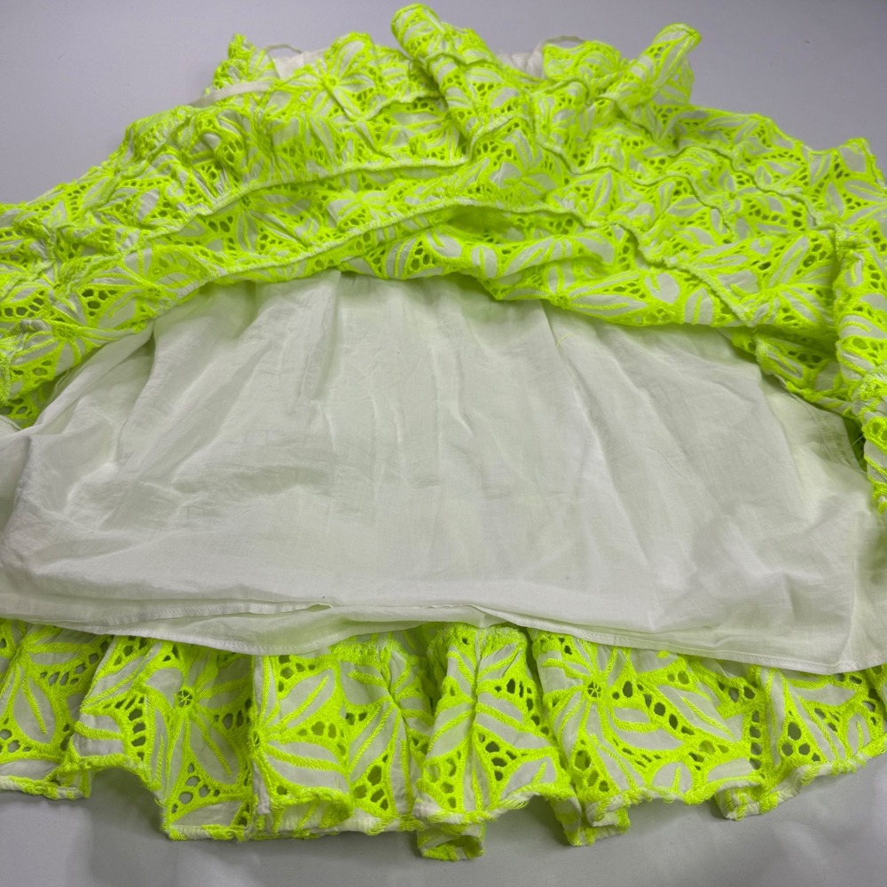 Lilly Pulitzer Briana Dress Womens 6 Pepino Green Mambo Eyelet Neon Mini NWT - Picture 7 of 11